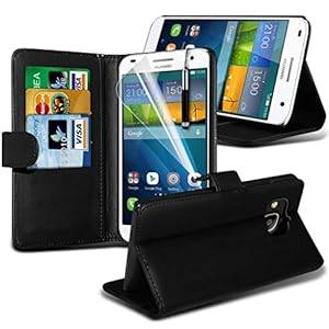 (Black) Huawei Ascend G7 case Elegant Clasic Faux Leather New Book style Style Side Flip Style