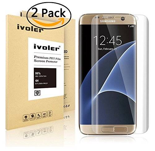 Galaxy S7 Edge Screen Protector [Full Coverage] ,iVoler [2-Pack] [3D Full Curved Edge] [No Bubble] [