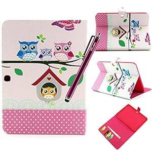 DEENOR fashion Cute Synthetic Leather Flip Holder Leather Case Cover for Sa (10.1 inch Tab 4 C3)
