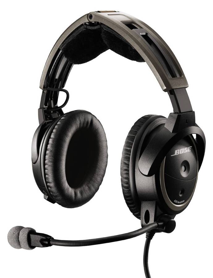 Bose A20 Aviation Headset (Battery-powered w/Bluetooth, Electret mic, Straight cord, Twin plug)