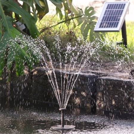 Aqua Moda&reg; Solar Fountain With Brushless Pump, Timer, Battery Back Up and lED lighting