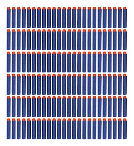 6MILES 200 Pcs 7.2*1.3 Cm EVA Dark Blue Foam Soft Refill Bullet Darts for Nerf N-strike Elite Series