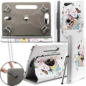 New Design Universal Leather 360 degree Rotating Stand Case Cover For Samsung Galaxy Tab 3 7.0 lite 7 inch Tablet PC - Butterfly Tree ( Designer Folio Android Colourful Luxury Protective 7