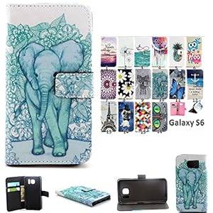 DEENOR PU Leather Wallet Stand Flip Case Cover for Samsung Galaxy S6 / G920. D10