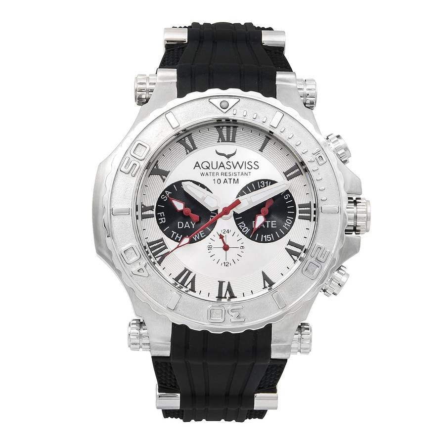 *Only 5 in SA!!* AQUASWISS Men's BOLT 5H THICK+HEAVY Swiss Chronograph Watch W/ BOX, PAPERS