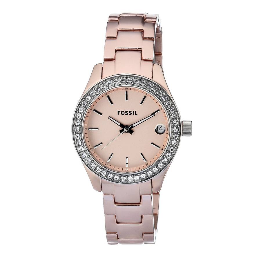 Fossil Women's ES2976 Quartz Rose Dial Aluminum Watch
