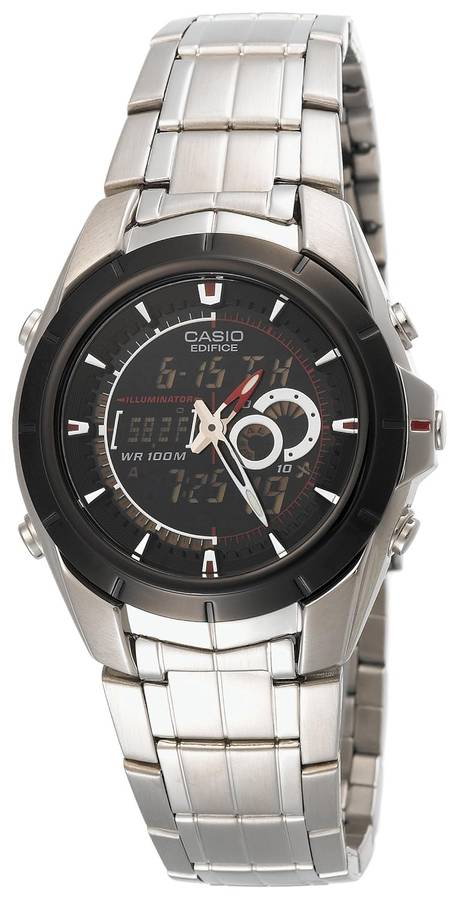 Casio Men's EFA119BK-1AV Ana-Digi Edifice Thermometer Bracelet Watch