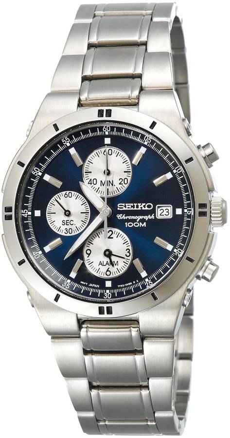 ***IN STOCK***Seiko Men's SNA695 Alarm Chronograph Silver-Tone Watch