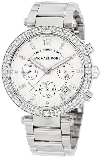 Michael Kors Parker Glitz Watch, Silver Color MK5353