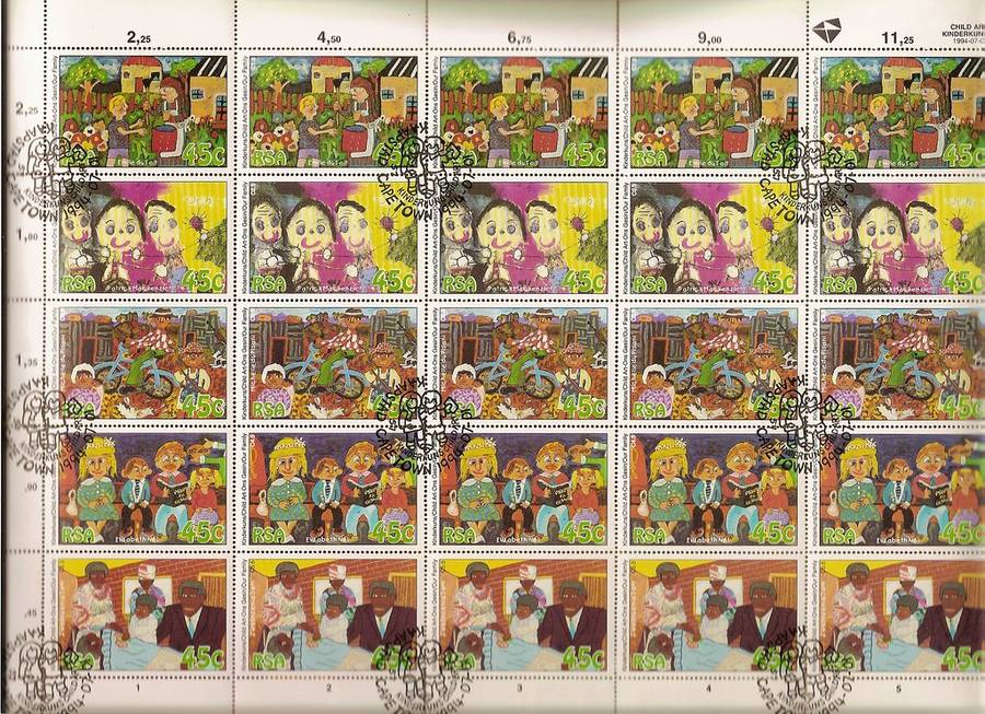 South Africa 1994 Child Art Full Sheet CTO