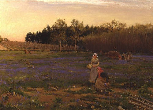 THE GATHERING OF THE BLUEBELLS, R1, OIL PAINTING, SIGNED, ON CANVAS