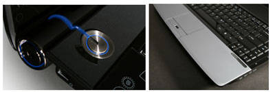 Power on switch and keyboard detail