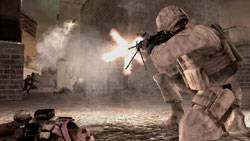 A house-to-house fire fight in Call of Duty: Modern Warfare: Reflex