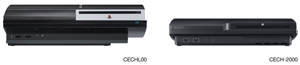 The horizontal height of previous PS3 models compared to the smaller of PlayStation 3 120GB system