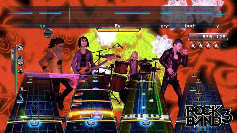 Note Highway gameplay mechanic from Rock Band 3 Note Highway gameplay mechanic from Rock Band 3