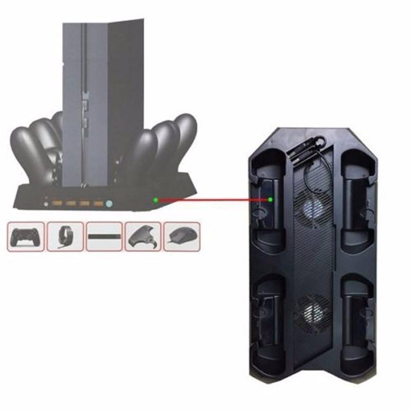 10 in 1 Super Charging Dock for PS4 Charging Stand for Playstation 4 Console and Controllers Charge Kit Black