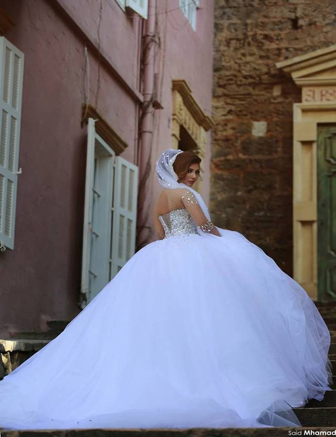 2015-Vestidos-De-Novia-Long-A-Line-Crystal-Beading-Tulle-Wedding-Dresses-Full-Sleeve-Bridal-Dress(1)