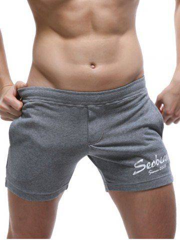 Pockets Design Letter Print Lounge Shorts For Men - Large