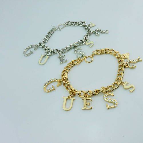Gorgeous "Guess" Large Letter Charm Bracelet " Available in GOLD or SILVER