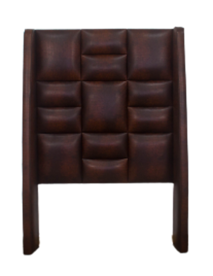 Winged Headboard - 3/4 - Medium Brown Air Leather
