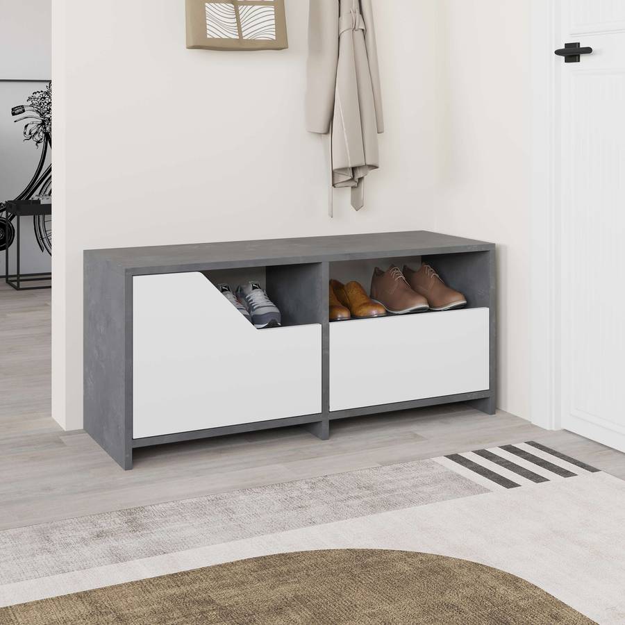 Nexus Shoe Cabinet Retro Grey - White