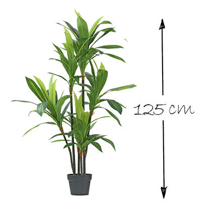HouzeComfort Artificial Dracaena Houseplant and Pot Plant 125cm