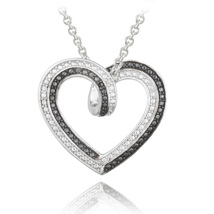 **IN STOCK READY TO SHIP **Black & White Diamond Accent Reversible Necklace