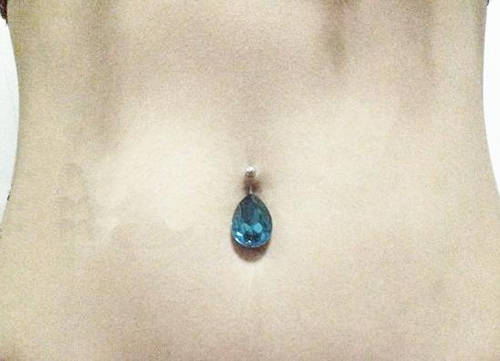 1PCS-Tear-Drop-Rhinestone-Button-Barbell-Bar-Belly-Navel-Ring-Body-Piercing