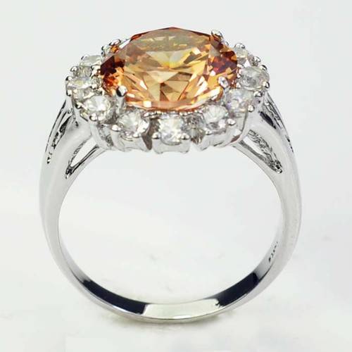 Jewellery-Ring-sz8-Markdown-sale-Champagne-Topaz-ladys-10KT-white-Gold-Filled