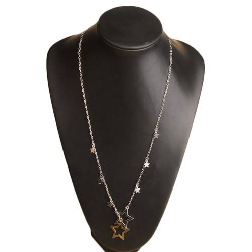 Fashion-Womens-Silver-Gold-Crystal-Rhinestone-Stars-Pendant-Long-Chain-Necklace