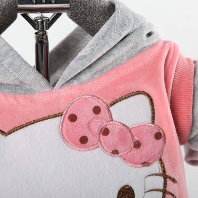 baby-suit-set-Girls-Hello-Kitty-clothing-velvet-Sport-suits-hoody-jackets-pants