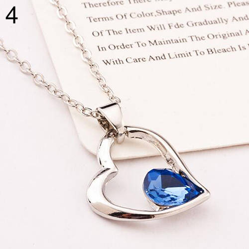 Womens-Hot-Beauty-Love-Heart-Crystal-Pendant-Chain-Choker-Party-Gift-Necklace