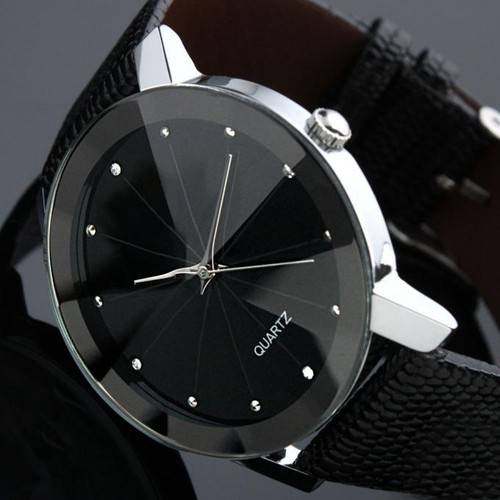 Classic-Men-039-s-Black-Leather-Dial-Skeleton-Sport-Army-Wrist-Watch