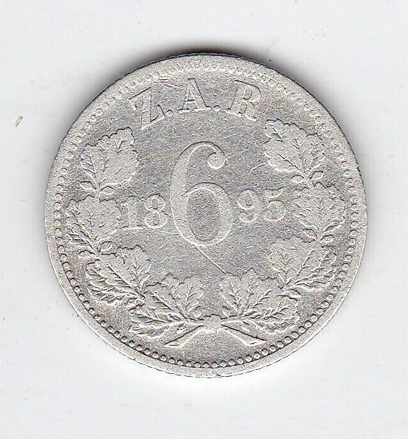 ZAR SIXPENCE 1895