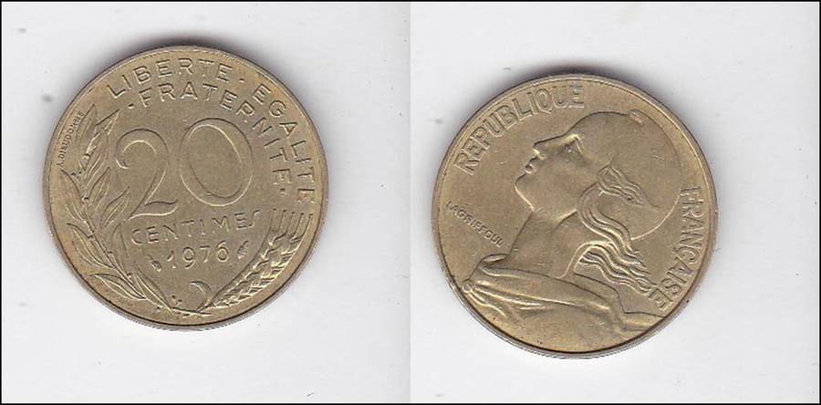 FRANCE 20 CENTS 1976