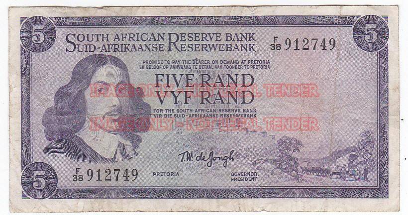 SOUTH AFRICA FIVE RAND T.W. DE JONGH F38 912749