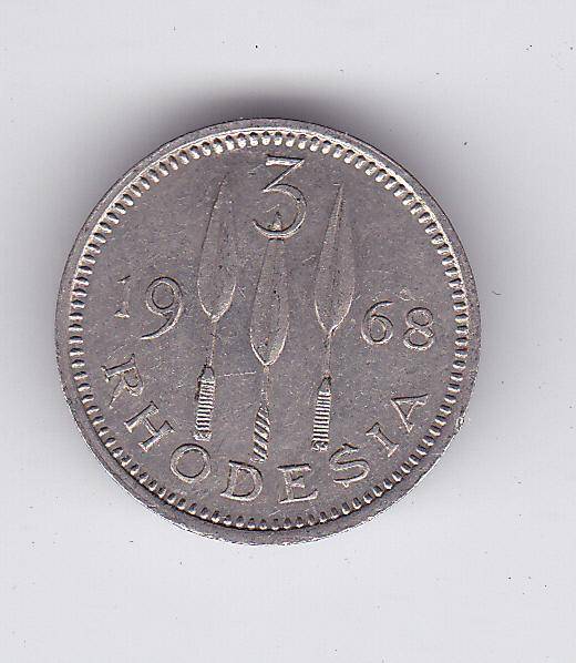 RHODESIA 3 PENCE 1968 - HIGH GRADE
