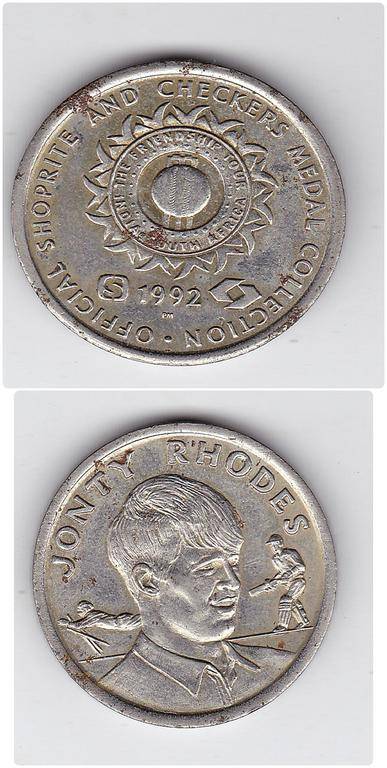JONTY RHODES OFFICIAL SHOPRITE AND CHECKERS MEDAL COLLECTION 1992