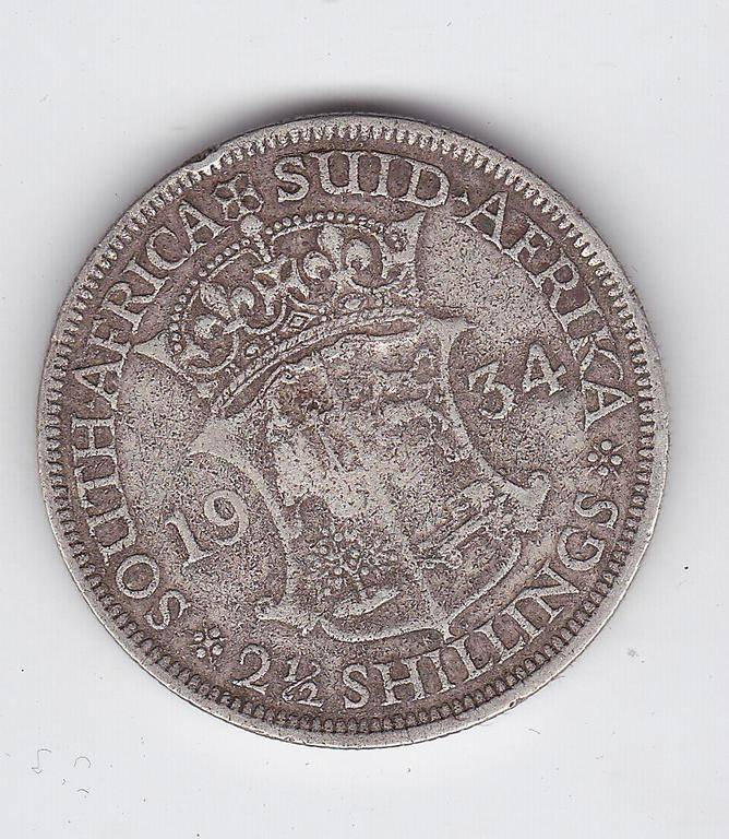 SOUTH AFRICA 2 1/2 SHILLINGS 1934 - MINTAGE ONLY 415 918