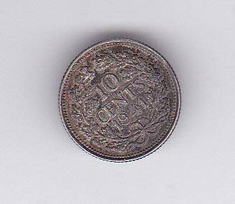 NETHERLANDS 10 CENTS 1941 SILVER