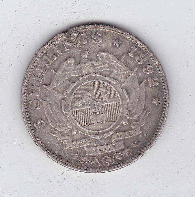 ZAR 5 SHILLINGS 1892 SS