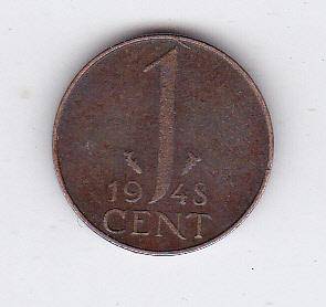 NETHERLANDS 1 CENT 1948