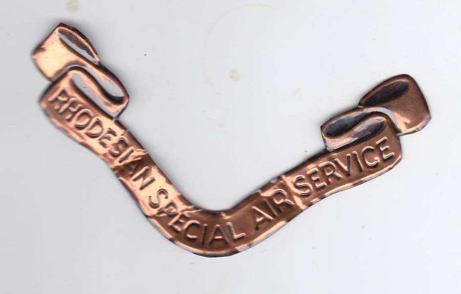 RHODESIAN SPECIAL AIR SERVICE BRASS PLAQUE SCRIPT - 93 MMX49 MM