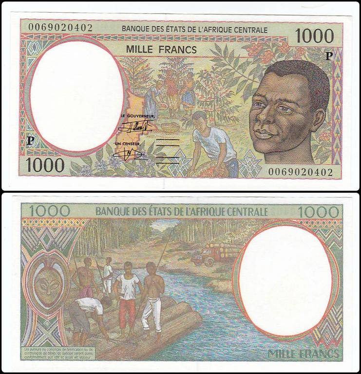 CHAD 1000 FRANCS P - HIGH GRADE