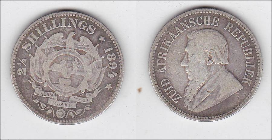 ZAR HALF CROWN 1894 SILVER