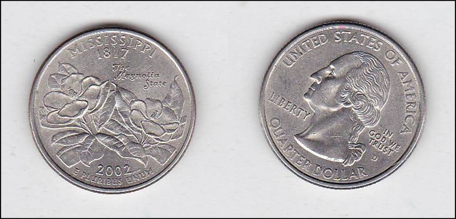 USA QUARTER MISSISSIPPI 2002 HIGH GRADE