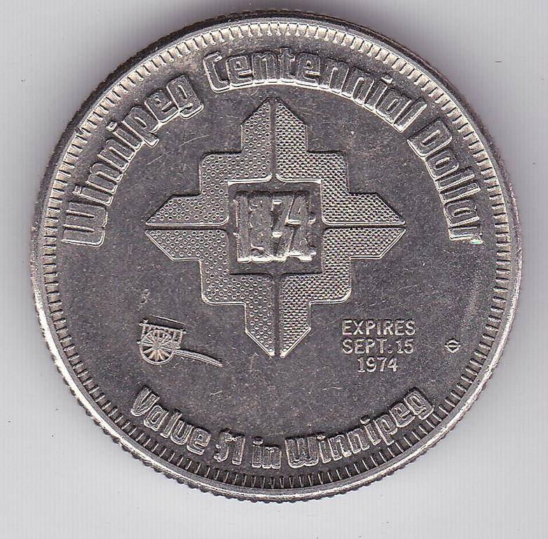 CANADA WINNIPEG CENTENNIAL DOLLAR 1974
