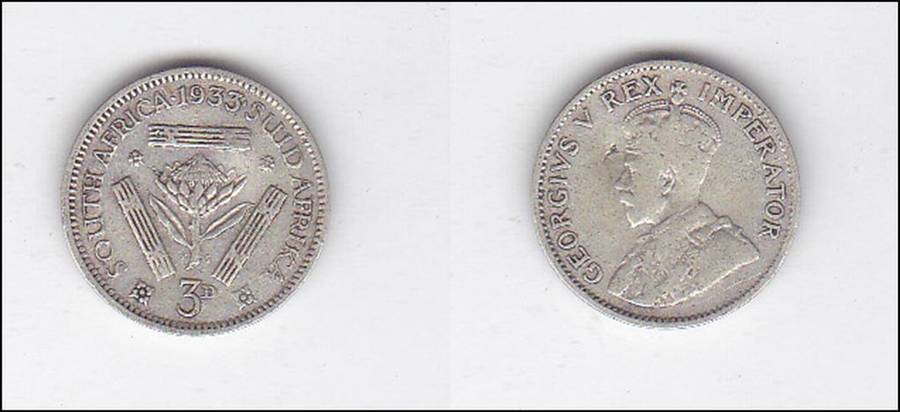 SOUTH AFRICA 3D 1933 SILVER