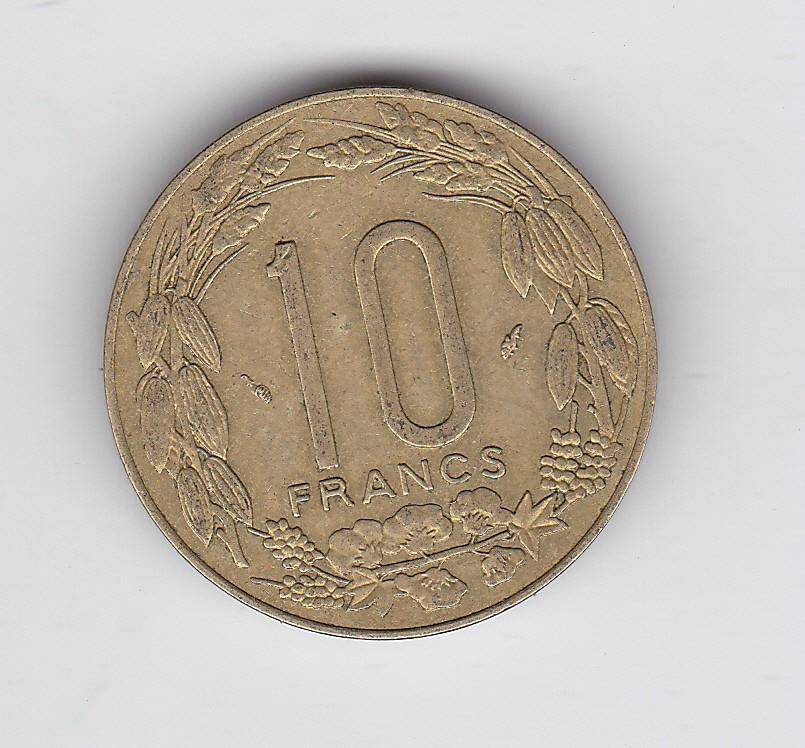 CENTRAL AFRICAN STATES 10 FRANCS 1992