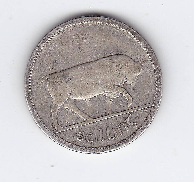 IRELAND 1 SHILLING 1928 SILVER